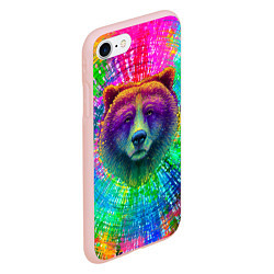Чехол iPhone 7/8 матовый Цветной медведь, цвет: 3D-светло-розовый — фото 2