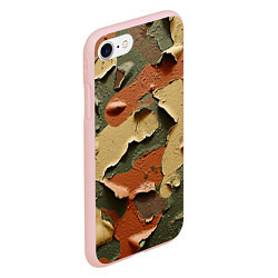 Чехол iPhone 7/8 матовый Реалистичный камуфляж из краски, цвет: 3D-светло-розовый — фото 2