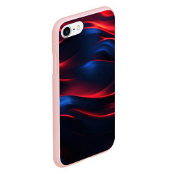 Чехол iPhone 7/8 матовый Красно-синие полосы, цвет: 3D-светло-розовый — фото 2