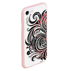 Чехол iPhone 7/8 матовый Трайбл узоры цветы, цвет: 3D-светло-розовый — фото 2