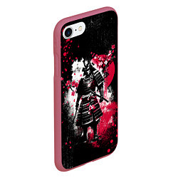 Чехол iPhone 7/8 матовый Ghost of Tsushima - samurai, цвет: 3D-малиновый — фото 2