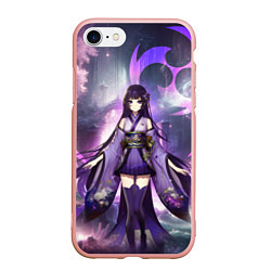 Чехол iPhone 7/8 матовый Genshin Impact - character Raiden, цвет: 3D-светло-розовый