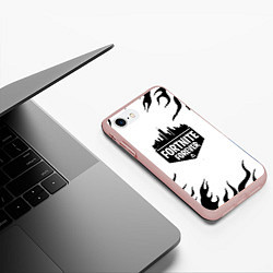 Чехол iPhone 7/8 матовый Epic games fortnite fire, цвет: 3D-светло-розовый — фото 2