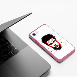 Чехол iPhone 7/8 матовый Красный Тайлер Дерден, цвет: 3D-малиновый — фото 2