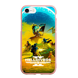 Чехол iPhone 7/8 матовый Helldivers 2: Battle, цвет: 3D-светло-розовый