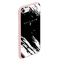 Чехол iPhone 7/8 матовый Destiny краски чёрно белые, цвет: 3D-светло-розовый — фото 2
