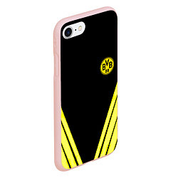 Чехол iPhone 7/8 матовый Borussia geometry yellow, цвет: 3D-светло-розовый — фото 2