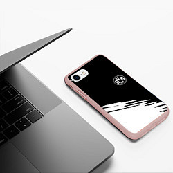 Чехол iPhone 7/8 матовый Borussia текстура краски, цвет: 3D-светло-розовый — фото 2
