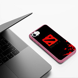 Чехол iPhone 7/8 матовый Dota 2 краски текстура, цвет: 3D-малиновый — фото 2