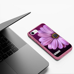 Чехол iPhone 7/8 матовый Фиолетовый цветок - WOMAN, цвет: 3D-малиновый — фото 2