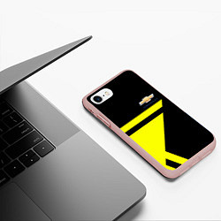 Чехол iPhone 7/8 матовый Chevrolet yellow star, цвет: 3D-светло-розовый — фото 2