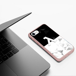 Чехол iPhone 7/8 матовый Half life pattern geometry, цвет: 3D-светло-розовый — фото 2