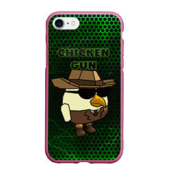 Чехол iPhone 7/8 матовый Chicken gun green, цвет: 3D-малиновый