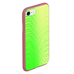 Чехол iPhone 7/8 матовый Зелёные градиентные линии, цвет: 3D-малиновый — фото 2