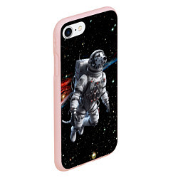 Чехол iPhone 7/8 матовый The dalmatian brave cosmonaut - ai art, цвет: 3D-светло-розовый — фото 2