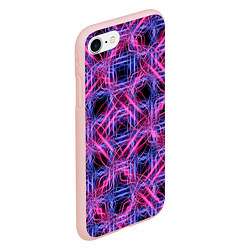 Чехол iPhone 7/8 матовый Розово-фиолетовые светящиеся переплетения, цвет: 3D-светло-розовый — фото 2