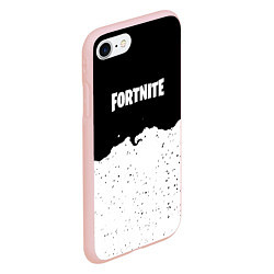 Чехол iPhone 7/8 матовый Fortnite тёмная ночь, цвет: 3D-светло-розовый — фото 2