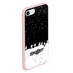 Чехол iPhone 7/8 матовый Skillet rock music band, цвет: 3D-светло-розовый — фото 2