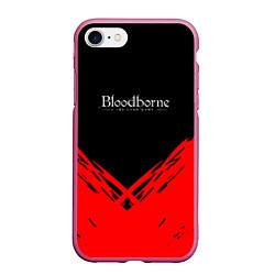 Чехол iPhone 7/8 матовый Bloodborne souls краски, цвет: 3D-малиновый