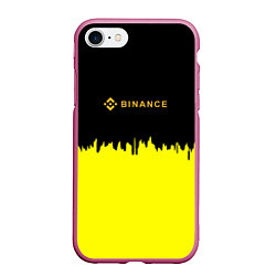 Чехол iPhone 7/8 матовый Binance биржа краски, цвет: 3D-малиновый