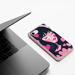 Чехол iPhone 7/8 матовый Влюбленная мечта, цвет: 3D-светло-розовый — фото 2