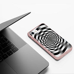 Чехол iPhone 7/8 матовый Оптическая иллюзия спиральное заклинание, цвет: 3D-светло-розовый — фото 2
