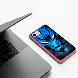 Чехол iPhone 7/8 матовый Genshin Impact - Волк Севера, цвет: 3D-малиновый — фото 2