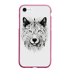 Чехол iPhone 7/8 матовый Фантастический волк, цвет: 3D-малиновый