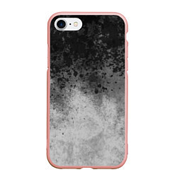 Чехол iPhone 7/8 матовый Абстракция - серые чернила, цвет: 3D-светло-розовый