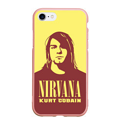 Чехол iPhone 7/8 матовый Kurt Cobain Nirvana, цвет: 3D-светло-розовый