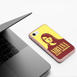 Чехол iPhone 7/8 матовый Kurt Cobain Nirvana, цвет: 3D-светло-розовый — фото 2