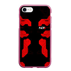 Чехол iPhone 7/8 матовый Mass Effect - Red armor