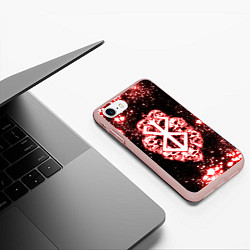 Чехол iPhone 7/8 матовый Неоновое клеймо жертвы из Берсерка, цвет: 3D-светло-розовый — фото 2