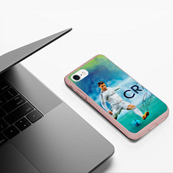 Чехол iPhone 7/8 матовый CR Ronaldo, цвет: 3D-светло-розовый — фото 2