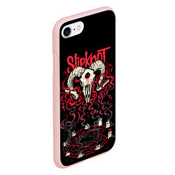 Чехол iPhone 7/8 матовый Slipknot, цвет: 3D-светло-розовый — фото 2