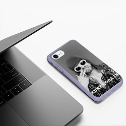 Чехол iPhone 7/8 матовый Кобейн в очках, цвет: 3D-светло-сиреневый — фото 2