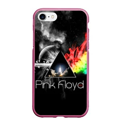 Чехол iPhone 7/8 матовый Pink Floyd, цвет: 3D-малиновый