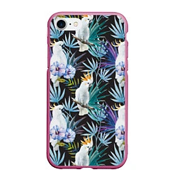 Чехол iPhone 7/8 матовый Тропические попугаи