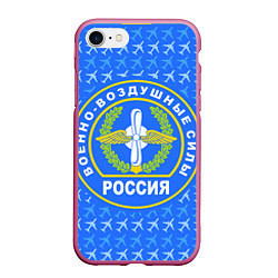 Чехол iPhone 7/8 матовый ВВС России, цвет: 3D-малиновый