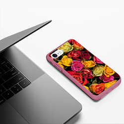 Чехол iPhone 7/8 матовый Ассорти из роз, цвет: 3D-малиновый — фото 2