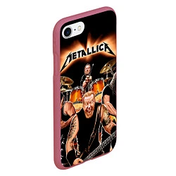 Чехол iPhone 7/8 матовый Metallica Band, цвет: 3D-малиновый — фото 2