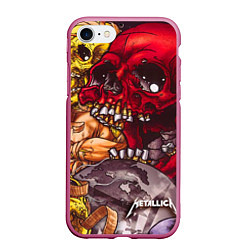 Чехол iPhone 7/8 матовый Metallica Rage, цвет: 3D-малиновый