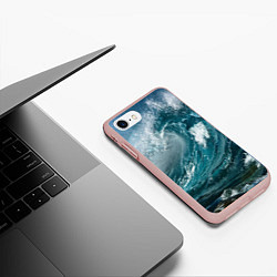 Чехол iPhone 7/8 матовый Волна, цвет: 3D-светло-розовый — фото 2