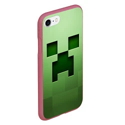 Чехол iPhone 7/8 матовый Creeper Face, цвет: 3D-малиновый — фото 2
