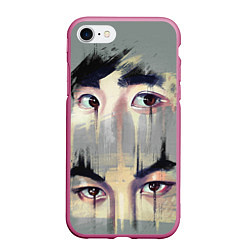 Чехол iPhone 7/8 матовый EXO Eyes, цвет: 3D-малиновый