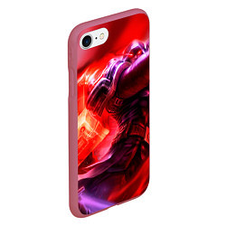 Чехол iPhone 7/8 матовый League of legends, цвет: 3D-малиновый — фото 2