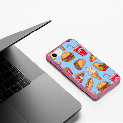 Чехол iPhone 7/8 матовый Еда, цвет: 3D-малиновый — фото 2