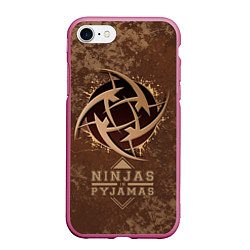 Чехол iPhone 7/8 матовый Ninjas In Pyjamas, цвет: 3D-малиновый