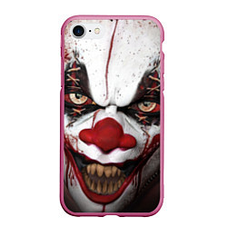 Чехол iPhone 7/8 матовый Зомби клоун, цвет: 3D-малиновый