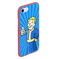 Чехол iPhone 7/8 матовый Fallout Blue, цвет: 3D-малиновый — фото 2